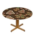 thumbnail image 3 of HAOXIT Table Cloth Round Washable Brown PolyesterTable Cloths Cover for Kitchen Dinning Tabletop Decoration 38-42, 3 of 8