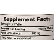 Puritans Pride Apple Cider Vinegar 600 mg Tablets, 200 Count