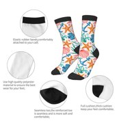 Rateoe Sea Creatures Pattern Children's Socks, Socks Gifts ,kids Crew Soft Cotton Socks , Moisture-Wicking, Durable, Ideal for Daily Wear & Sports