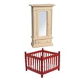 thumbnail image 1 of Conjunto de Muebles de Dormitorio para Bebés en Miniatura con Espejo y Cama, 1 of 9