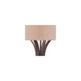 thumbnail image 3 of Franklin Iron Works Tristan Modern Floor Lamp 64" Tall Deep Bronze Metal Sheer Outer Linen Inner Double Drum Shade for Living Room Bedroom Office Home, 3 of 9