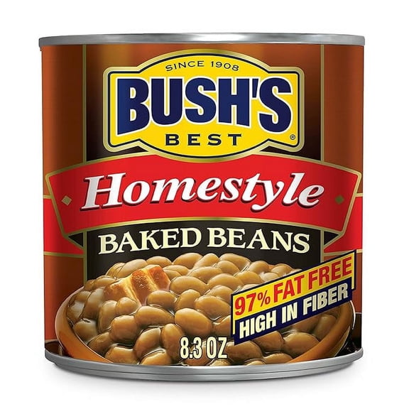 2-Pack BUSH'S BEST Homestyle Baked Beans, Source Of Plant Based Protein And Fiber, Low Fat, Gluten Free, 8.3 oz
