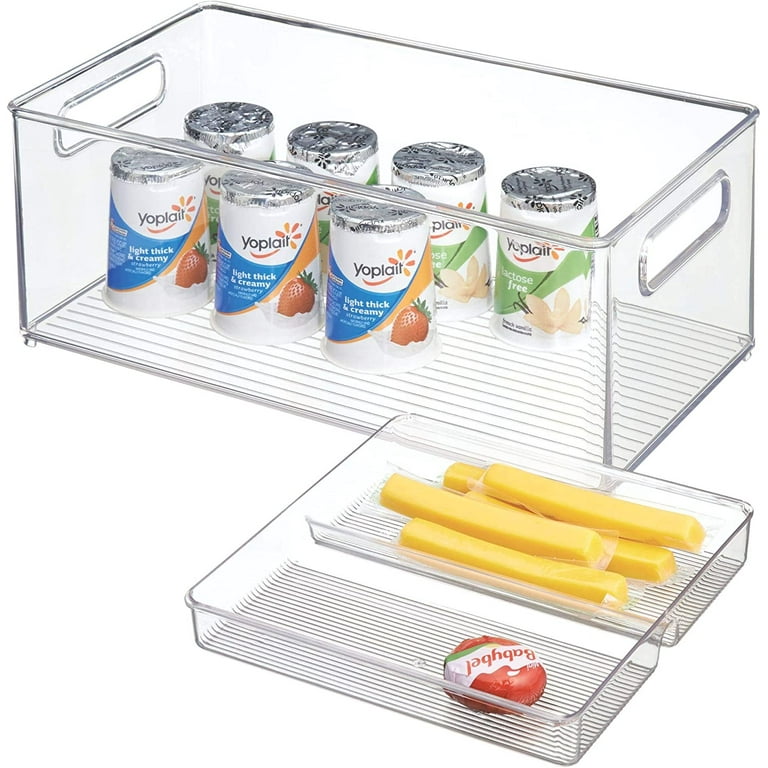 iDesign Clear Fridge and Pantry Binz 8 x 8 x 6, 4-Piece Set