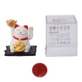 thumbnail image 1 of Adorno de gato de la suerte con brazo que agita y energía solar de 2 pulgadas que da la bienvenida a la riqueza con la mano que agita Gato de la fortuna blanco, 1 of 10
