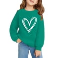 thumbnail image 6 of KAUOD Girls Cute Heart Crew Neck Sweatshirts Long Sleeve Cotton Pullover Tops Clothes Teen Kids Oversized Ribbed Cuffs Hoodies, 6 of 6