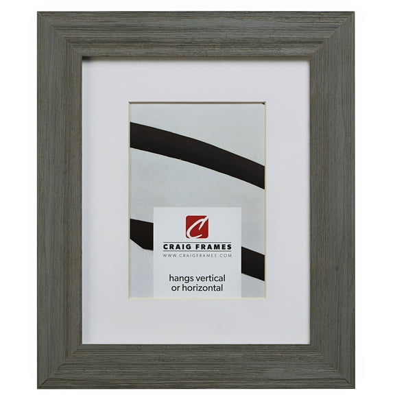 Craig Frames 7221063 12x12 inch Faux Barnwood Gray Picture Frame Matted for a 9x9 Photo