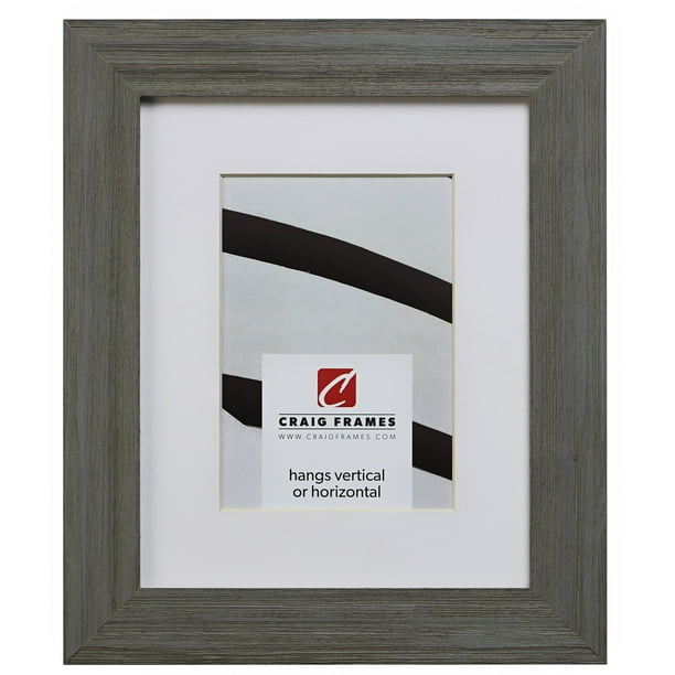 Craig Frames 7221063 14x22 inch Faux Barnwood Gray Picture Frame Matted for a 11x17 Photo