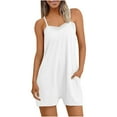 thumbnail image 2 of Wensltd Short Jumpsuits Womens Fashion Summer Solid Casua Beach Vacation Sleeveless Top, 2 of 7