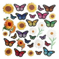 Embroidered Flowers Iron on Patches,33PCS Applique for Clothes