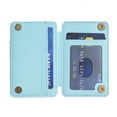 thumbnail image 4 of (Size: 4.17 in x 2.59 in) Universal Elegant Texture PU Leather Slots Wallet Magnetic Flip Card Holder Universal Adhesive Stick On Phone for iPhone/Samsung/Google - Blue, 4 of 5
