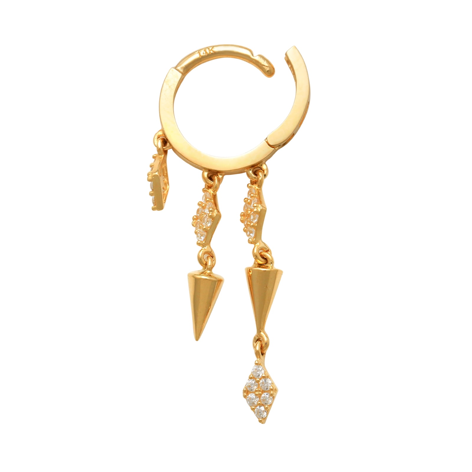 April May June — Gold Holes (Big), Zipper Pull Earrings