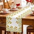 thumbnail image 5 of Yellow Daisy Table Runner 36 Inches Long Farmhouse Dress Scarves, Spring Summer Pastoral Garden Floral Blossom Dining Tablerunner for Coffee Table/Kitchen Island/Party Décor, Small 13" x 36", 5 of 8