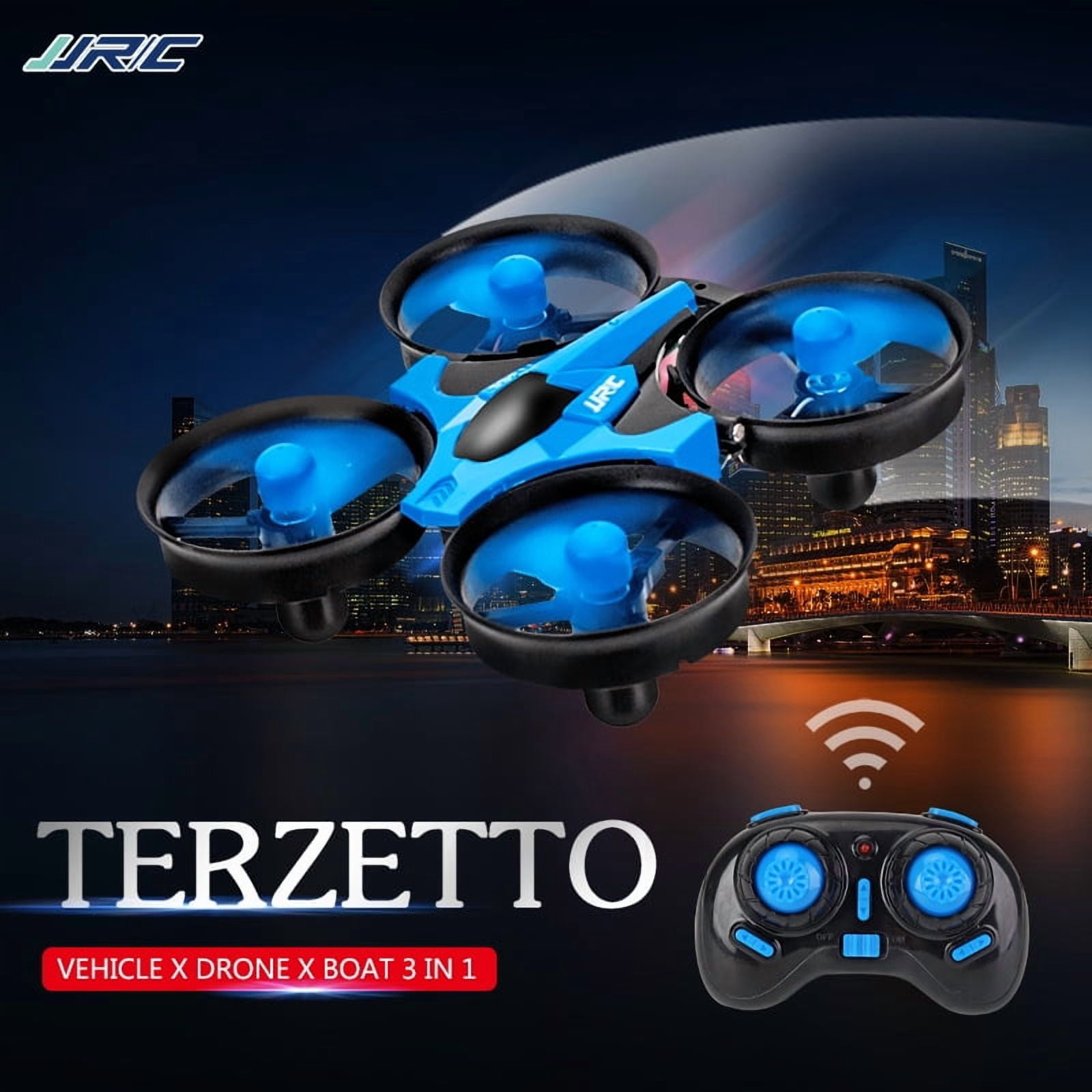 JJRC TERZETTO 3 - in - 1 Triphibian Remote Control Toy - Headless Mode, 360 °   Flips, 2 Speed Modes