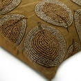 thumbnail image 2 of The HomeCentric Pillow Cover, Gold Pillows Cover, 20x20 Silk Pillow Cover, Sparkly Beads , Square Glitter Floral Pillows Cover, Gold Pillow Cover Pack of 2, 20x20 inch (50x50 cm) - Gold Round Leaves, 2 of 3