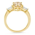 thumbnail image 2 of 2.5 ct Pear Cut Natural Morganite 3 Stone 14K Yellow Gold Womens Engagement Ring, 2 of 3