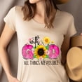 thumbnail image 4 of With God All Things Are Possible Sunflower Christian T-Shirt, Heliconia, Size 2XL, 4 of 6