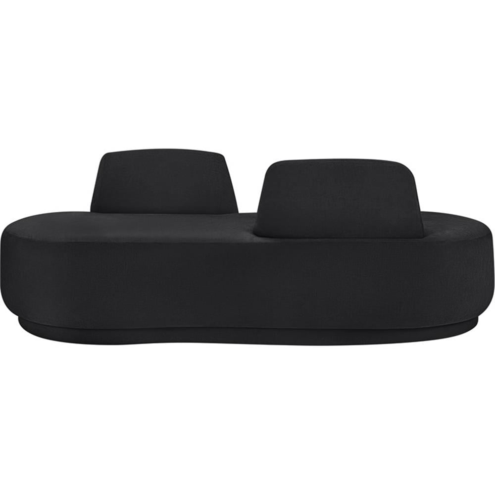 Meridian Furniture Argyle Black Chenille Fabric Chaise/Loveseat