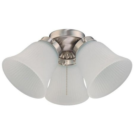 7784900 Three Led Cer Ceiling Fan Light Kit Brushed Nickel 7784900 Three Led Cer Ceiling Fan Light Kit Brushed Nickel Finish With Frosted Ribbed Glass