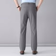 thumbnail image 3 of NoxwB Big and Tall Men's Formal Dress Pants Ice Silk Slim Fit Casual Business Suit Trousers Cool Breathable Straight Leg Flat Front Pants with Pockets Dark Gray 5XL, 3 of 5