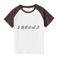 thumbnail image 1 of RXIRUCGD 2025 Vêtements d'Été pour Enfants Tout-Petits Garçons Filles Mode Mignon Col Rond Imprimé Manches Courtes Haut, 1 of 7