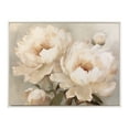 thumbnail image 3 of Kate and Laurel Sylvie Beaded Painterly Peonies Vintage Framed Canvas Wall Art by The Creative Bunch Studio, 31.5x41.5 White, Soft Flower Art for Wall, 3 of 7