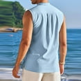 thumbnail image 4 of Tank Top for Men 2024 Sleeveless Muscle Tee Shirts Summer Tops Leisure Henley Shirts Stand-Up Button Collar Plain Vest Father's Day Casual Basic T Shirt Blouse Tops, 4 of 7