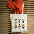 thumbnail image 4 of COMIO 1 Piece Canvas Aesthetic Women's Tote Bag Reusable Grocery Bags Singer Pixar Print 14.2x15.7in, 4 of 5