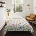 thumbnail image 4 of Pink Blue Spring Floral Tapestry for Bedroom Wall Hanging Tapestry, Watercolor Elegant Botanical Rustic Ceiling Backdrop Tapestries Poster Blanket Wall Decor for Teens Room Living Room Dorm 59" x 79", 4 of 8