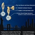 thumbnail image 2 of Gem Stone King 10K Yellow Gold Sky Blue Topaz and Lab Grown Diamond Stud Dangle Earrings for Women | 2.05 Cttw | Gemstone November Birthstone | Round 6MM, 2 of 6