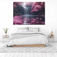 thumbnail image 3 of Mudket Cherry Blossom Waterfall Lake Canvas Wall Art, Floral Nature Wall Decor, Framed Ready to Hang Artwork for Living Room Bedroom Office - 12"L x 8"W, 3 of 10