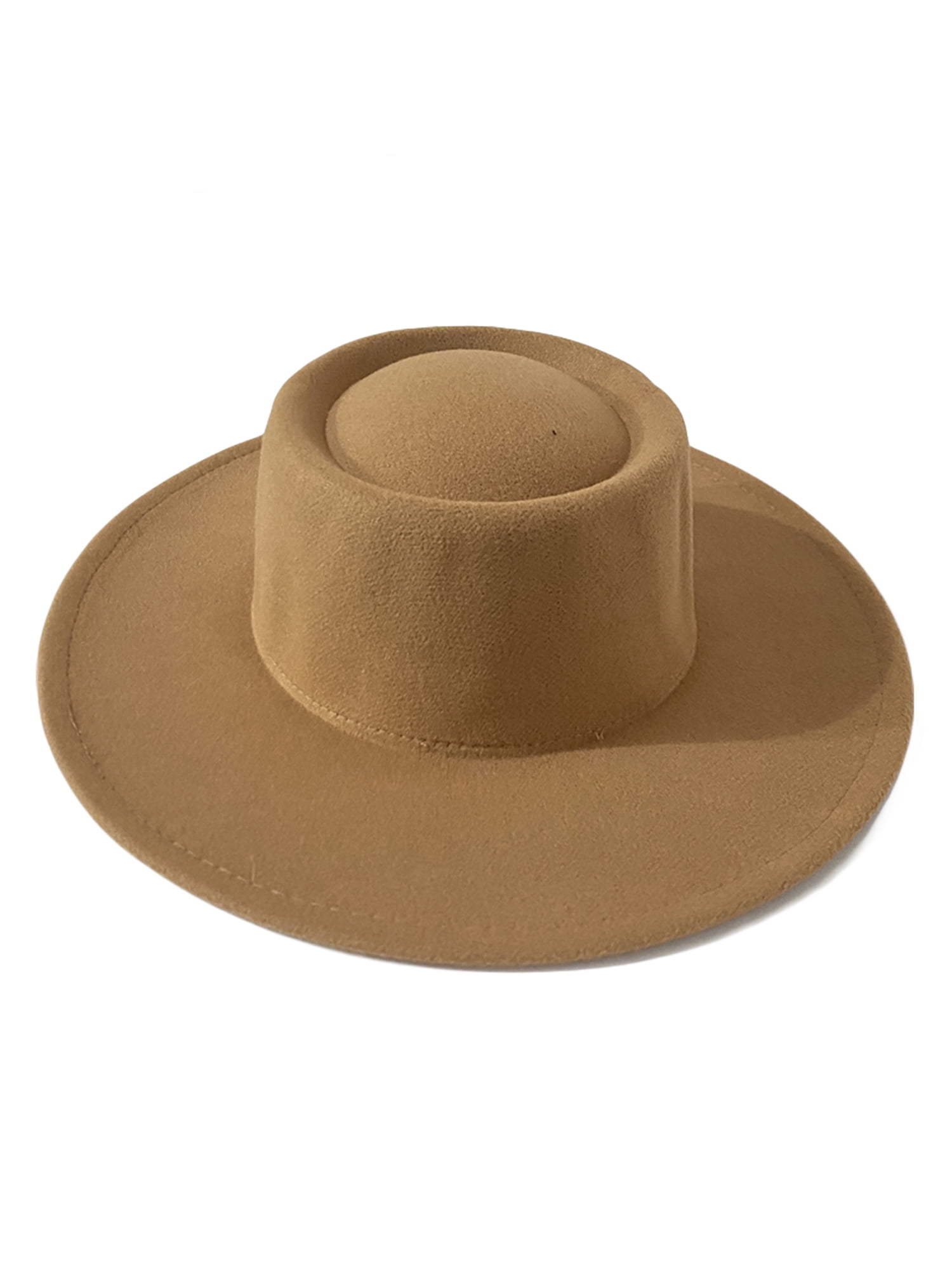 Licupiee Women Fedora Hats Casual Felt Wide Brim Panamas Hats Vintage