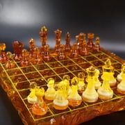 KIZIMA Handmade Baltic Amber Chess Set, Konigsberg Imperial Edition, Luxury Gift USA