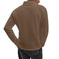 thumbnail image 5 of Hearthz S-4XL Men's Polo Shirts V-Neck Collared Long Sleeve Tshirts Shirts for Men Big and Tall Men Plain T Shirts Brown XXXL, 5 of 7