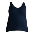 thumbnail image 6 of Terra & Sky Women's Plus Double V Neck Tank, 3-Pack, 6 of 8