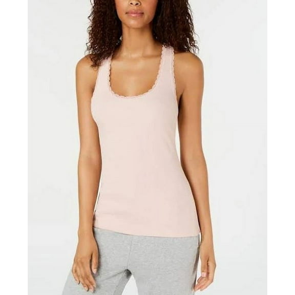 Jenni by Jennifer Moore Women's Lace-Trim Pajama Tank Top (Peachskin, X-Small)