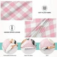 thumbnail image 4 of Pink Plaid Gingham Texture Body Pillow Cover with Zipper, Soft and Cozy Fuzzy Fleece Body Pillow Case Cover 21 x 54 in, Plush Long Body Pillow Pillowcase for Fall and Winter Home Decor Gifts, 4 of 7
