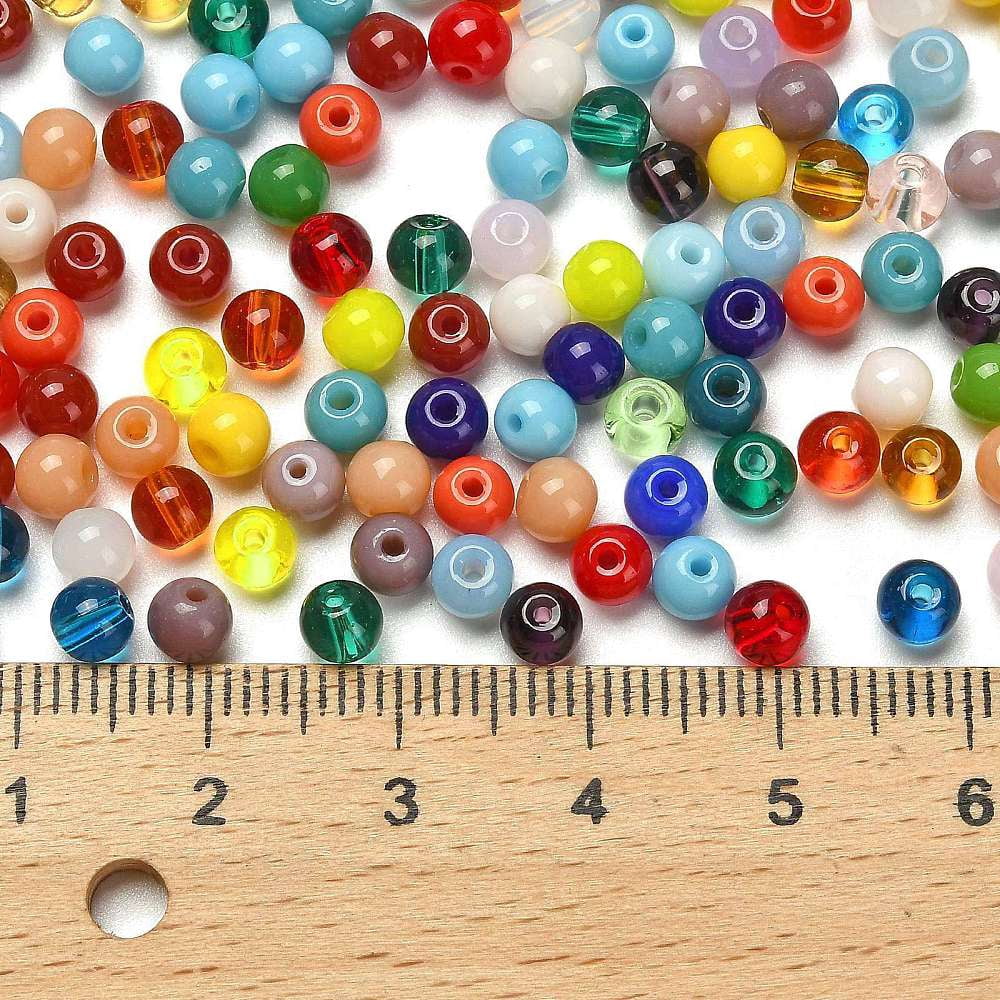 1 Pound Opaque Colours Glass Seed Beads Round Mixed Color 4.5x3.5mm Hole: 1mm about 4500pcs/poundDIY