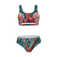 thumbnail image 5 of Kdxio Romantic Flamingo Pair for Womens High Waisted Bikini Top Sports Style Two Piece Bathing Suits, 5 of 5