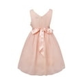 thumbnail image 3 of Alvivi Kids Flower Girls Elegant Sleeveless V-Neck Wedding Bridesmaid Flower Dress Formal Ball Gown Coral Pink 6, 3 of 4