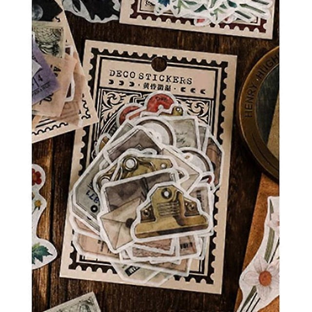 40PCS Vintage Scrapbook Stickers Time Messenger Series Retro Aesthetic Journal Stickers for DIY Journaling Photo Album