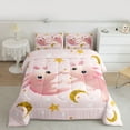 thumbnail image 2 of jejeloiu Gold Stars Moon Bedding Comforter Set,Pink Cute Axolotl Twin Comforter Sets,Chic Glitter Print Bedding Set For Kids,Super Cozy Room Decor Reversible,2pcs, 2 of 8