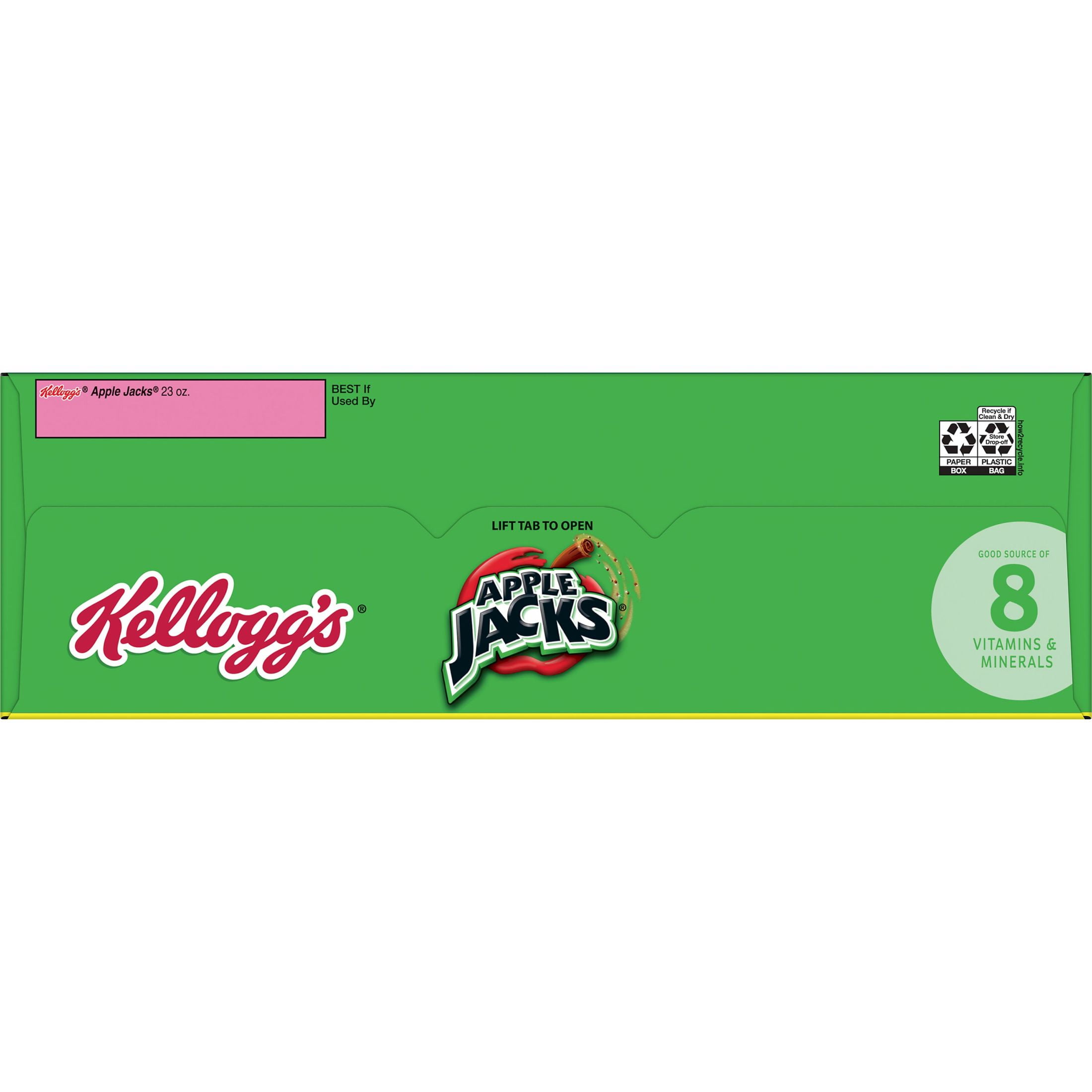 Kellogg's Apple Jacks Cold Breakfast Cereal, Kids Cereal, Family Breakfast, Family Size, Original, 23oz Box (1 Box)