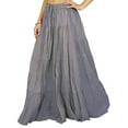 thumbnail image 3 of Phagun Women's Summer Cotton Gray Skirt Ethnic Design Drawstring Waist - 26, 3 of 6