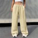 thumbnail image 5 of TaTaai Spring Autumn Solid Color Women Straight Leg Pants Elastic Waist Pocket Design Machine Washable No Fading Versatile Casual Daily Full Length Trousers Gift, 5 of 9