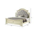 thumbnail image 5 of Noble Traditional Style King Bed with Button Tufted Upholstery Headboard Made with Wood in Antique Beige, 5 of 5