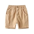 thumbnail image 3 of HAOTAGS School Uniform Shorts for Boys(2–8) Mid-Length Solid Casual Summer Soft Cotton Shorts With Functional Front Pockets Khaki Size 5-6 Years, 3 of 9
