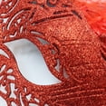 thumbnail image 4 of Red Sequin Mask Party Eye Mask For Carnival Glitter Feather Masquerade Mask Festive Accessory For Costume Parties Special Events, 4 of 8