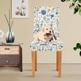 thumbnail image 4 of Yayeee 2 Pack Dining Chair Covers Stretch Parson Chairs Slipcovers Seat Protector, Blue Floral, 4 of 6