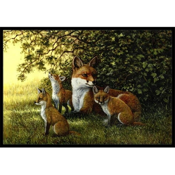 Foxes Resitng Under the Tree Indoor or Outdoor Mat, 24 x 36