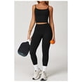 thumbnail image 3 of PISONIC Womens Workout Sets Two Piece Spaghetti Straps Tank Top Matching High Waist Leggings Gym Work Out Outfits with Pockets, 3 of 7